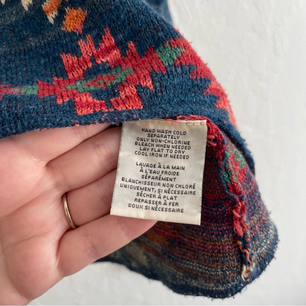 DENIM & SUPPLY RL Aztec Southwest Wide Neck Boxy Sweater Cotton Womens Size XL - Picture 5 of 5